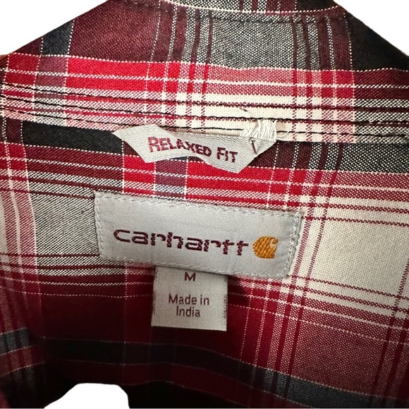 CARHARTT Relaxed Fit Plaid Long Sleeve Button Down Shirt - Picture 8 of 9